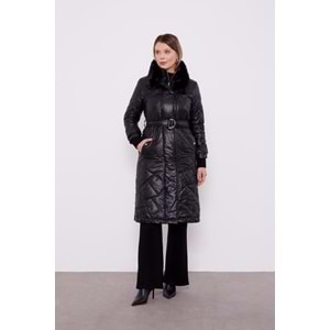 Kapitone Mont 560029 - Siyah - 38 - AZRA05260-43546