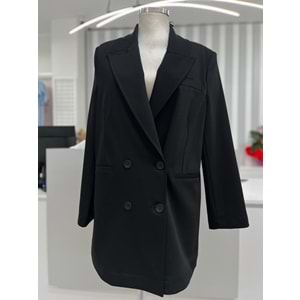 İkoll Kruvaze Viscon Blazer Ceket 34414 - Siyah - M - AZRA05490-46022