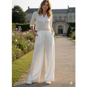 Modal Pantolon 51113 - Beyaz - M