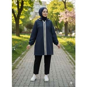 Önleri Şeritli Kap 2074 - Lacivert - L-XL