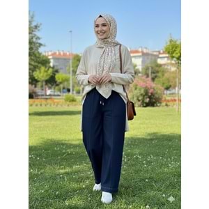 Geniş Paça Pantolon 35927 - Lacivert - L