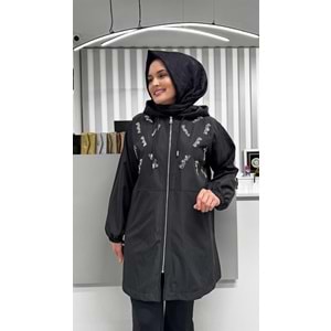 Boncuklu Astarlı Kap 2077 - Siyah - S-M