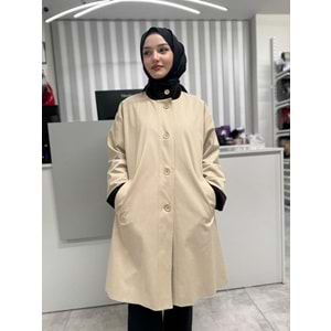 Kadife Garnili Kap 35858 - Bej - TEK BEDEN - AZRA06846-55499