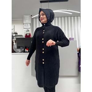 Angora Hırka 1418 - Siyah - TEK BEDEN