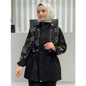 Lüks Taşlı Ceket 38163 - Siyah - L