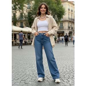 Straight Denim Pantolon 33462 - Mavi - 38 - AZRA07231-Mavi-38
