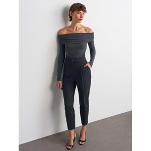 Yüksel Bel Pilili Pantolon 72174 - Siyah - 40 - AZRA07244-Siyah-40