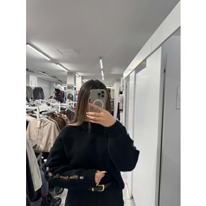 Kol Detaylı Triko Kazak 2574 - Siyah - TEK BEDEN - AZRA07499-59258