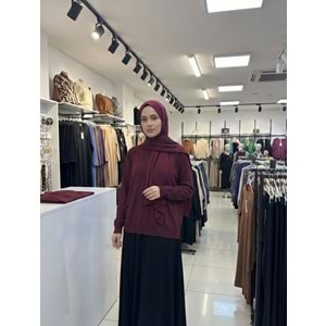 İtalyan Yaka Kazak 2189 - Bordo - TEK BEDEN - AZRA07501-59265