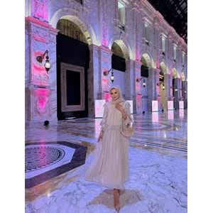 Etekli Pullu Takım 5725 - Bej - TEK BEDEN