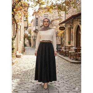 Kemerli Etek 5008 - Siyah - S