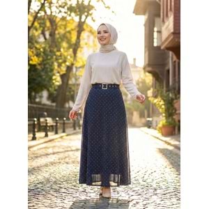 Pullu Etek 180023 - Lacivert - 40