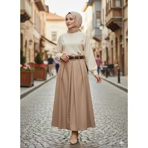 Poliviskon Kemerli Etek 3360 - Camel - M