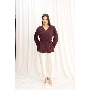 Önü Düğmeli Pervazlı Gömlek 26800 - Siyah - L - AZRA07794-60972