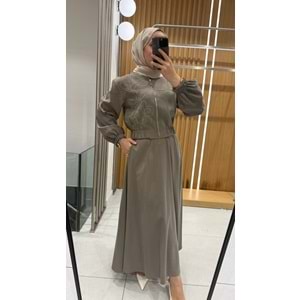 Taşlı Etekli Takım 8631 - Haki - M