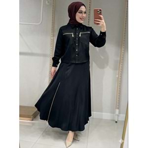 Gold Zincirli Etekli Takım 1512 - Siyah - L