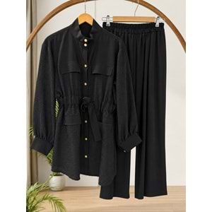 Beli Bağlamalı Bambu Takım 14451 - Siyah - L