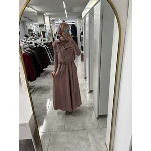 Yelekli Elbiseli Takım 36138 - Gül - M