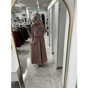 Yelekli Elbiseli Takım 36138 - Gül - L