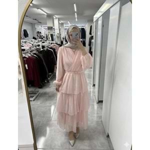 Elbise 32473 Puane - Pudra - S-M - AZRA08219-64244