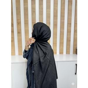 Üçgen Desenli Şal 1640 - Siyah - TEK BEDEN - AZRA08235-64319