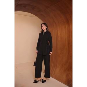 Dokuma Yanları Sıkmalı Takım 8168 - Siyah - L