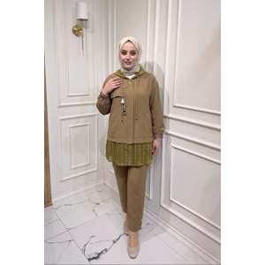 Fermuar Detaylı Takım 1455 - Bej - 42 - AZRA08448-67615