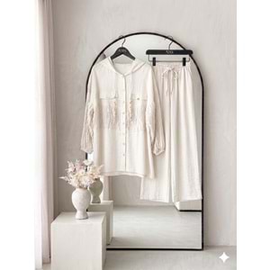 Beli ve Kolları Büzgülü Takım 1562 - Bej - 40 - AZRA08609-67598