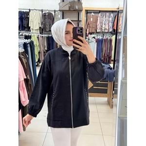Apolet Detaylı Modal Kap 3238 - Siyah - S-M