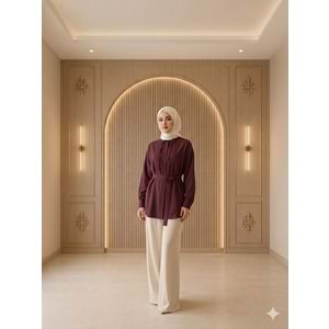 Düz Cupra Gömlek 894 - Bordo - L-XL