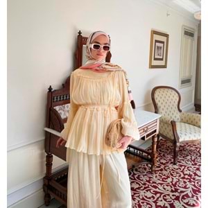 Fırfırlı JanJan Takım 0359 - Sarı - L