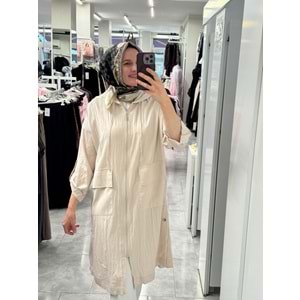Oversize Kap 37444 - Bej - TEK BEDEN