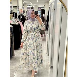 Puane Elbise 12717 - Mavi - L-XL