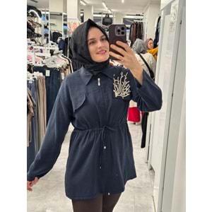 Yanı Taşlı Tensel Kap 7567 - Lacivert - M-L