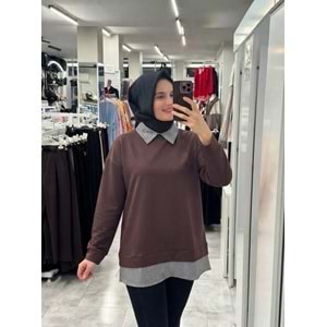 Polo Yaka Tunik 2049 - Acı Kahve - S-M
