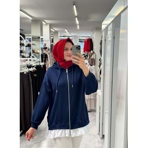 Eteği Gömlekli Hırka 928 - Lacivert - S-M - AZRA09045-70794