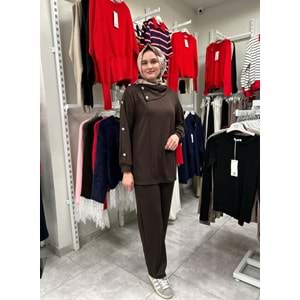Çiçek Taşlı Oysho Takım 3484 - Acı Kahve - S-M