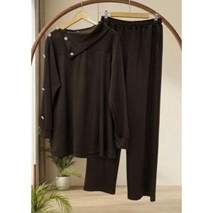 Kampanyalı Çiçek Taşlı Oysho Takım 3484 - Acı Kahve - L-XL