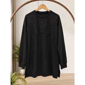 Önü Taş Detaylı Tunik 27230 - Siyah - L-XL