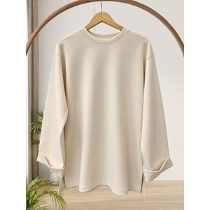 Belden Kemerli Face Kumaş Tunik 27217 - Bej - L-XL