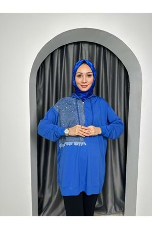 Kot Garnili Tunik 2481 - Saks Mavi - S-M - AZRA04110-Saks Mavi-S-M