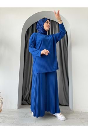 Sendy Takım 1210 - Saks Mavi - TEK BEDEN - AZRA04669-Saks Mavi-TEK BEDEN