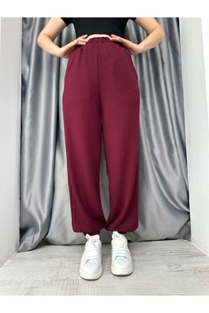 Oysho Paçası Lastikli Eşofman 1395 - Bordo - S-M - AZRA04986-Bordo-S-M