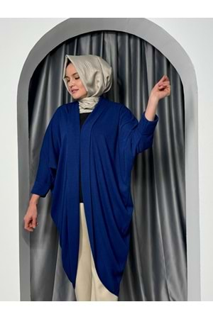 İkoll Oversize Yarasa Hırka 33840 - Saks Mavi - TEK BEDEN