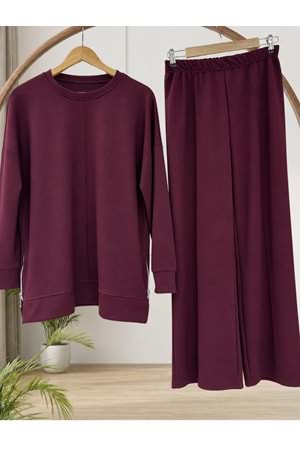 Kampanyalı Yanı Fermuarlı Takım 2007 - Bordo - L-XL - AZRA09216-71918