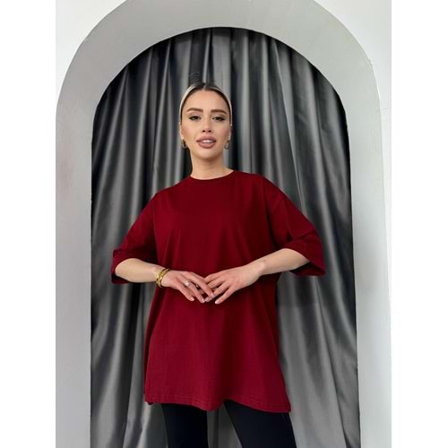 T-Shırt Düz Salaş 3636 - Bordo - TEK BEDEN - AZRA02482-45798