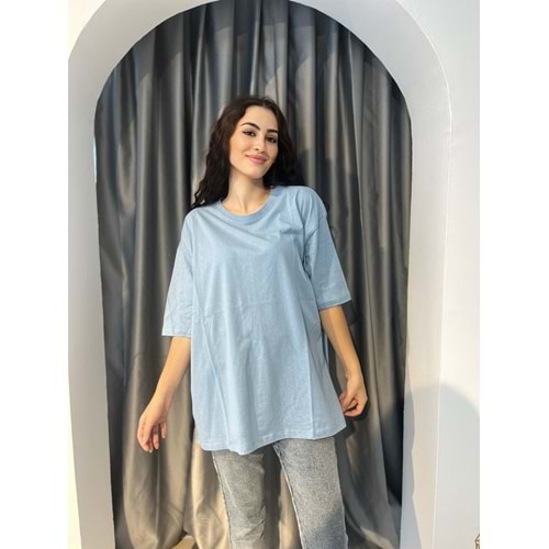 T-Shırt Düz Salaş 3636 - Bebe Mavisi - TEK BEDEN