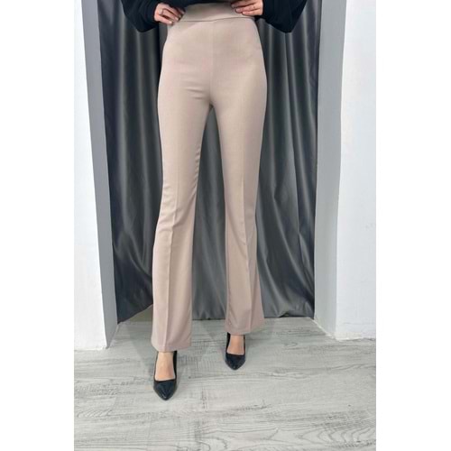 Esm Lastikli İspanyol Paça Pantolon - Vizon - 40