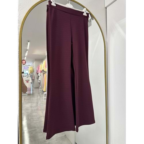 Esm Lastikli İspanyol Paça Pantolon - Bordo - 40 - AZRA03124-52869