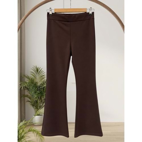 Esm Lastikli İspanyol Paça Pantolon 1101- Acı Kahve - 38 - AZRA03124-Acı Kahve-38
